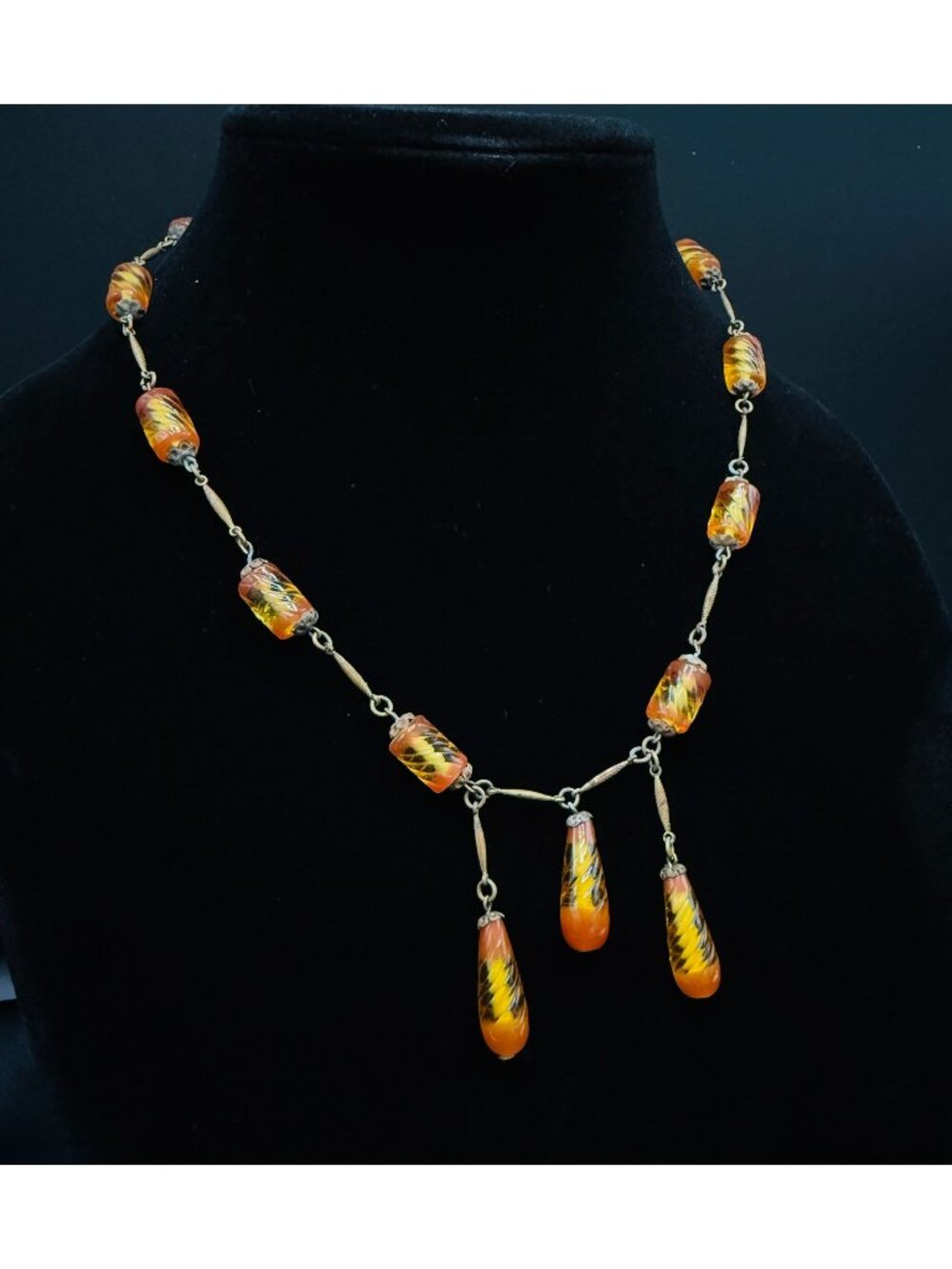 Rare Find Vintage 1940s-50s Czechoslovakia Signed Bead Necklace